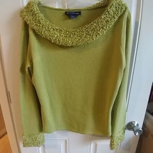 Lime Green acrylic scoop neck sweater L